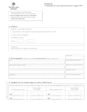 Swedish Piglet Care Subsidy Application 2014