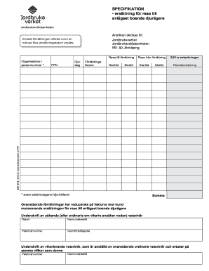 Swedish Livestock Owner Travel Reimbursement Form