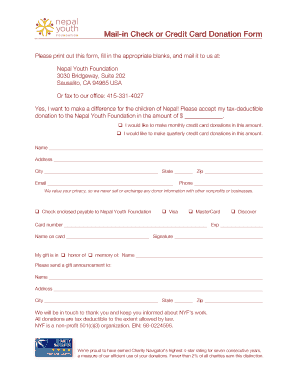 Mail-in Donation Form
