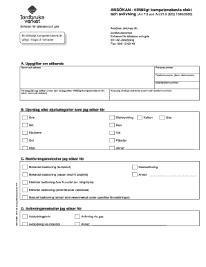 Swedish Temporary Competence Certificate for Slaughter and Killing