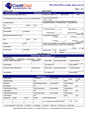 Merchant Processing Agreement