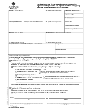 Swedish Milk Transport Document