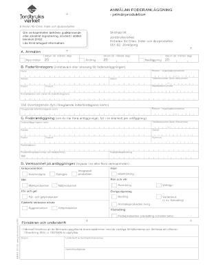 Swedish Feed Facility Registration Form