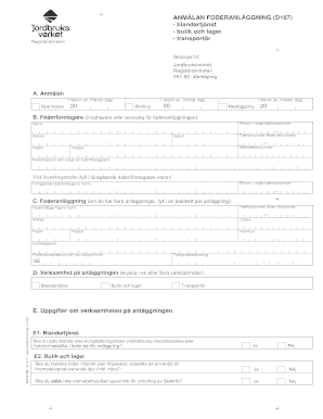 Swedish Feed Facility Notification Form