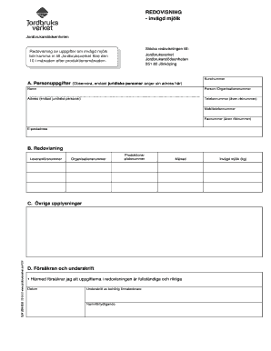 Swedish Dairy Milk Reporting Form