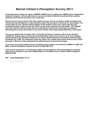 Barnet Citizen’s Perception Survey 2011