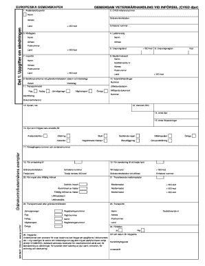 EU Common Veterinary Entry Document for Animals