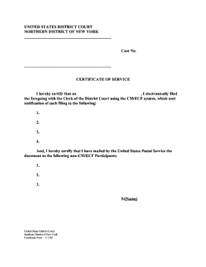 Certificate of Service