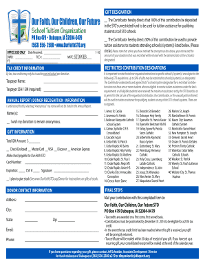 STO Tuition Assistance Gift Designation Form