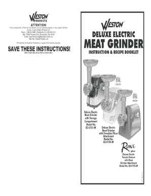 Weston Products Warranty Card