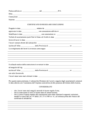 Certificato di Regolare Esecuzione