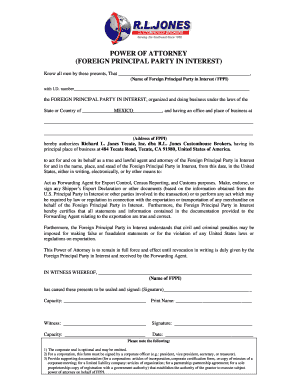 Power of Attorney for Customs Broker