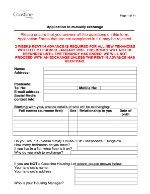 Housing Tenancy Exchange Application Form
