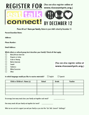 Eat Talk Connect Challenge Registration Form