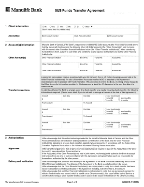 US Funds Transfer Agreement