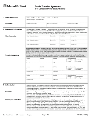 Funds Transfer Agreement