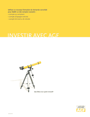 Formulaire de demande de compte de placement AGF