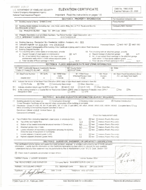 Flood Insurance Elevation Certificate