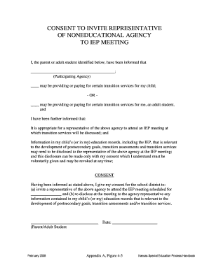 Consent to Invite Representative of Noneducational Agency to IEP Meeting