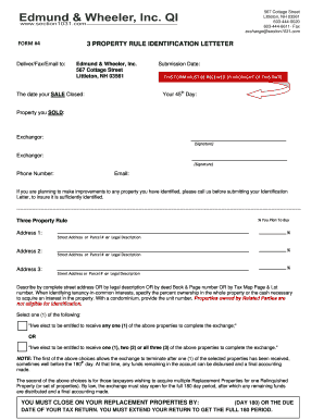 1031 Exchange Identification Letter