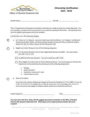 Citizenship Certification Form