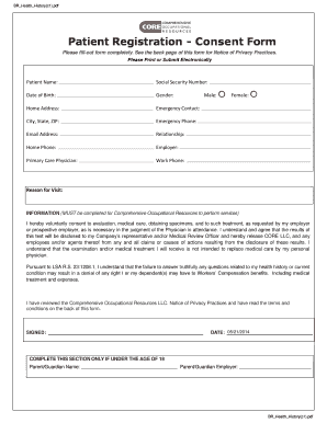 Patient Registration - Consent Form