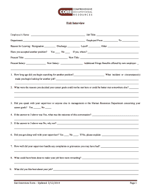 Exit Interview Form