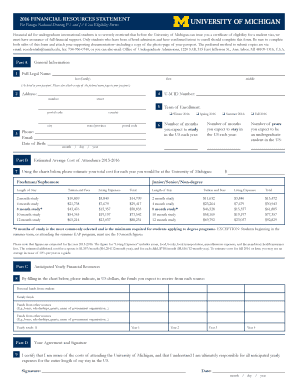 2016 Financial Resources Statement for F-1 and J-1 Visa Eligibility