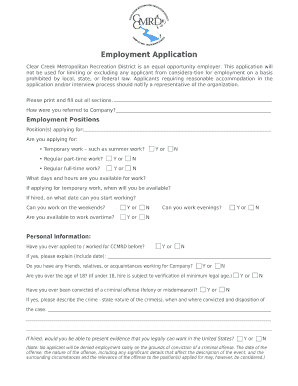 Employment Application Form