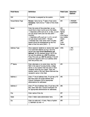 Subscriber Information Form