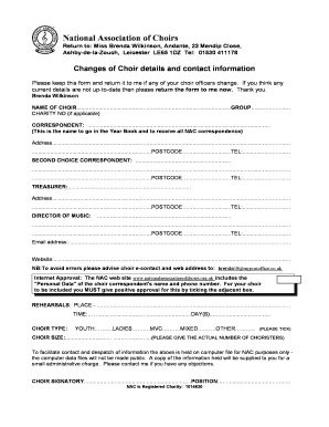 Choir Details Update Form