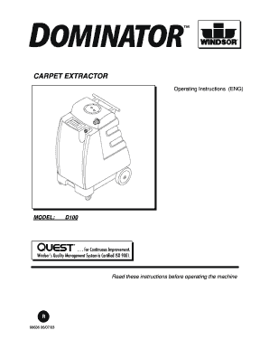Carpet Extractor Operating Instructions