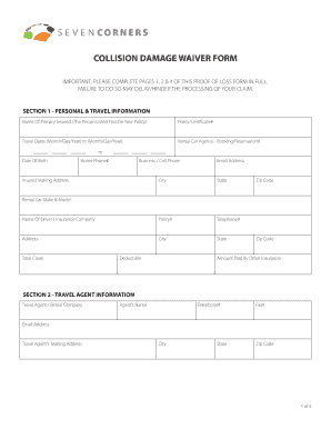 Collision Damage Waiver Form