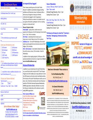 South Florida Museum Membership Form