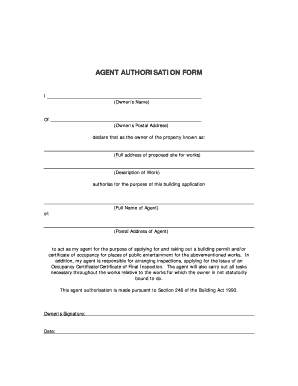 AGENT AUTHORISATION FORM - pyreneesvicgovau