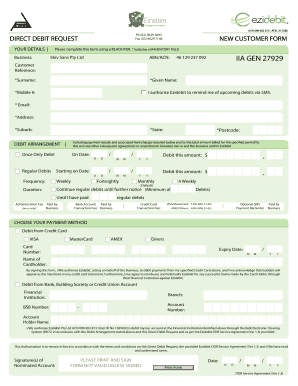 Direct Debit Request Form