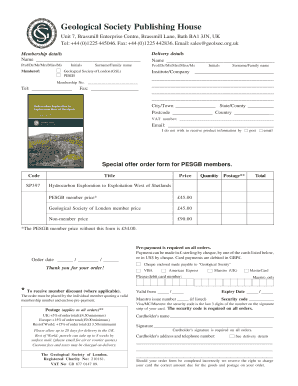 PESGB Member Special Offer Order Form