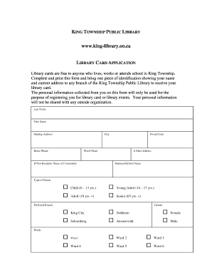 Library Card Application