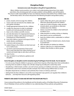 School Discipline Policy