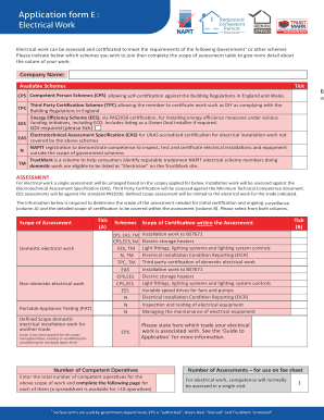 NAPIT Electrical Work Competent Person Application Form