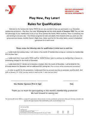 Summerville Family YMCA Membership Promotion