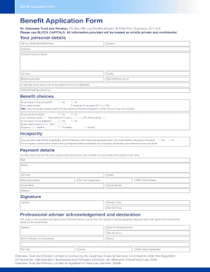 Benefit Application Form