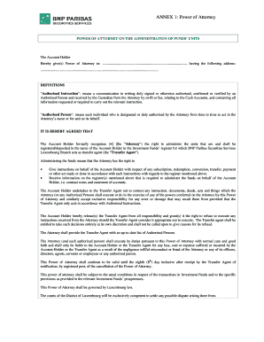 Power of Attorney for Fund Administration