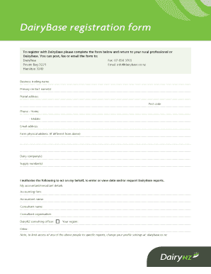 DairyBase Registration Form