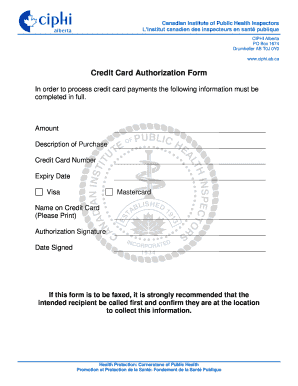 Credit Card Authorization Form