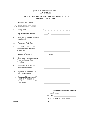 Supreme Court of India Advance Festival Application
