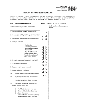 Health History Questionnaire