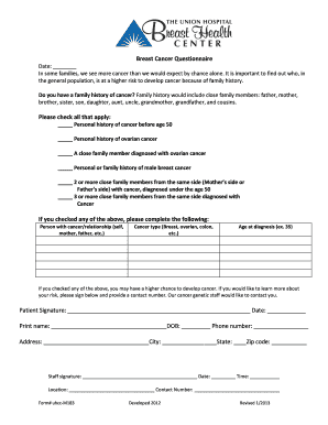 Breast Cancer Questionnaire