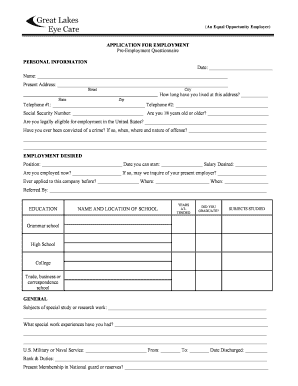 Application for Employment