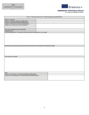 Traineeship Certificate